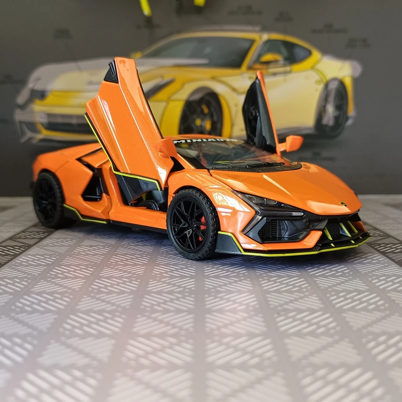 Фото 1:32 Имитация Lamborghini Revuelto Malissa Модифицированная модель автомобиля из сплава Коллекция украшений Двери могут открыть звук и свет Подарки №1