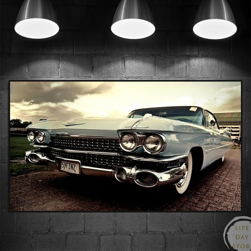 

Картина на холсте в стиле ретро, классический автомобиль, мотоцикл, постеры и принты, винтажные роскошные автомобили Ford для гостиной, настен...