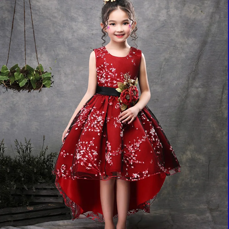 

Baby Girls Flower Princess Ball Gown Party Tutu Trailing Dress For Brithday Wedding Kids Christmas Dresses Children Clothing