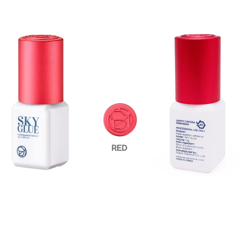 10 шт. SKY клей для наращивания ресниц Корея 5 мл черный красный синий колпачок