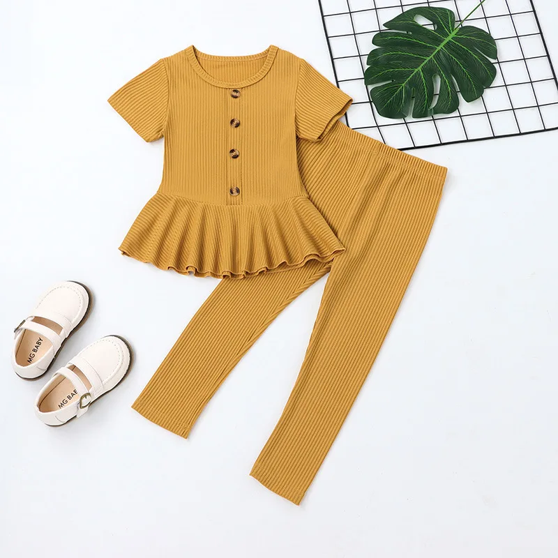 

Summer Girls Clothing Sets Candy Color Birthday Outfit for Girl 2022 Costumes for Kids Children Boutique Toddler Clothes 1-6T