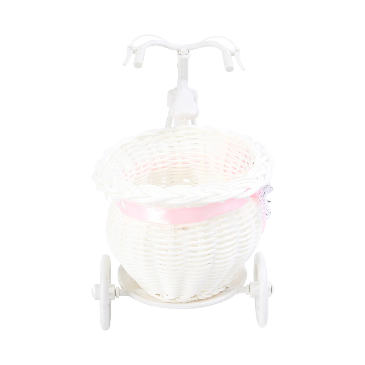 

Wedding Flowers Decorations Rattan Car Pot Knitting Container Ornaments 21X10CM Plastic Simulated Arrangement Bucket Fake Woven