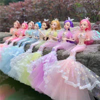 new fashion 30 cm bjd doll 13 joint movable 16 wedding mermaid doll 3d eye clothes detachable dress up toy girl birthday gift