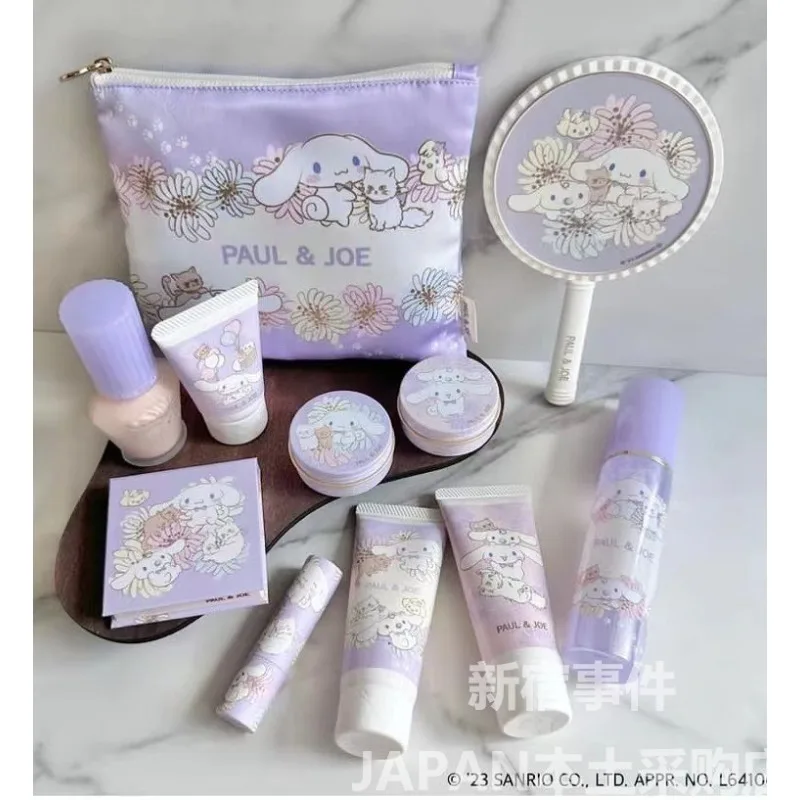 

Kawaii Sanrio Cinnamoroll Limited Isolation Lotion Set Lip Balm Hand Cream Mirror Hair Spray Easy To Carry Women's Cosmetics New