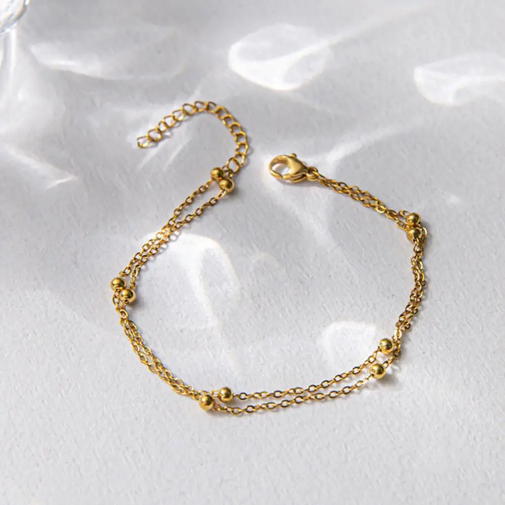 

Lightweight Fabulous Doubel-layer Extended Length Women Bangle Decorative Lady Bracelet Stable Female Jewelry