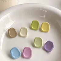 1pair fashion geometric painting alloy stud earrings for women cute candy color girls ear jewelry accessories gift new arrival