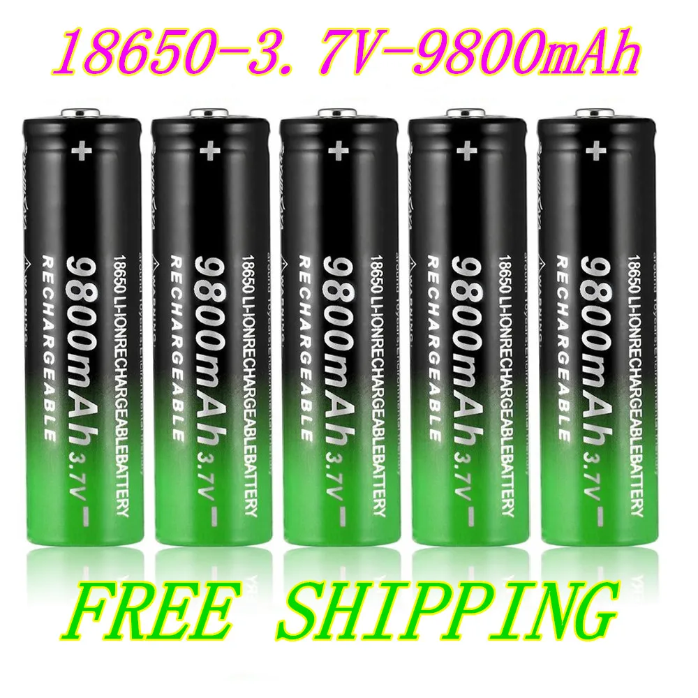 

100% neue 18650 3,7 V 9800mAh batterie für taschenlampe Li-Ion batterie drop