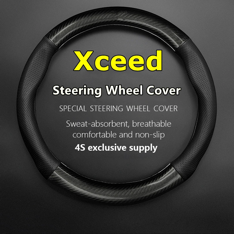 

Carbon Fiber For KIA XCeed Steering Wheel Cover Genuine Leather Carbon Fiber 2018 2019 2020
