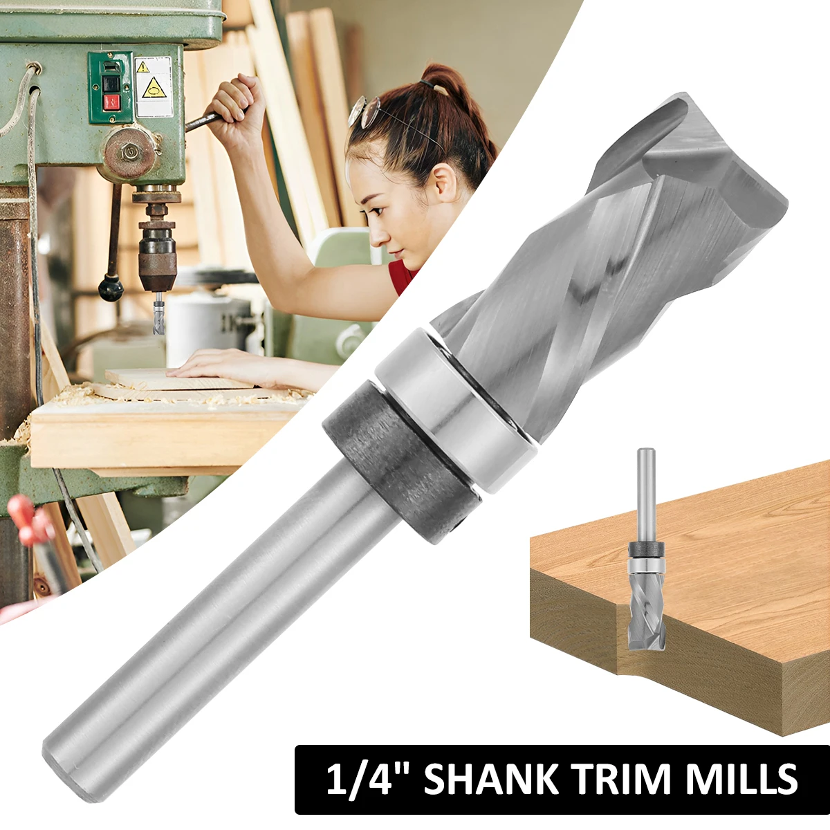 

Flush Trim Router Bit Metal Top Bearing Compression Up Down Spiral Router Bit Carbide Woodworking Milling Tool Professional
