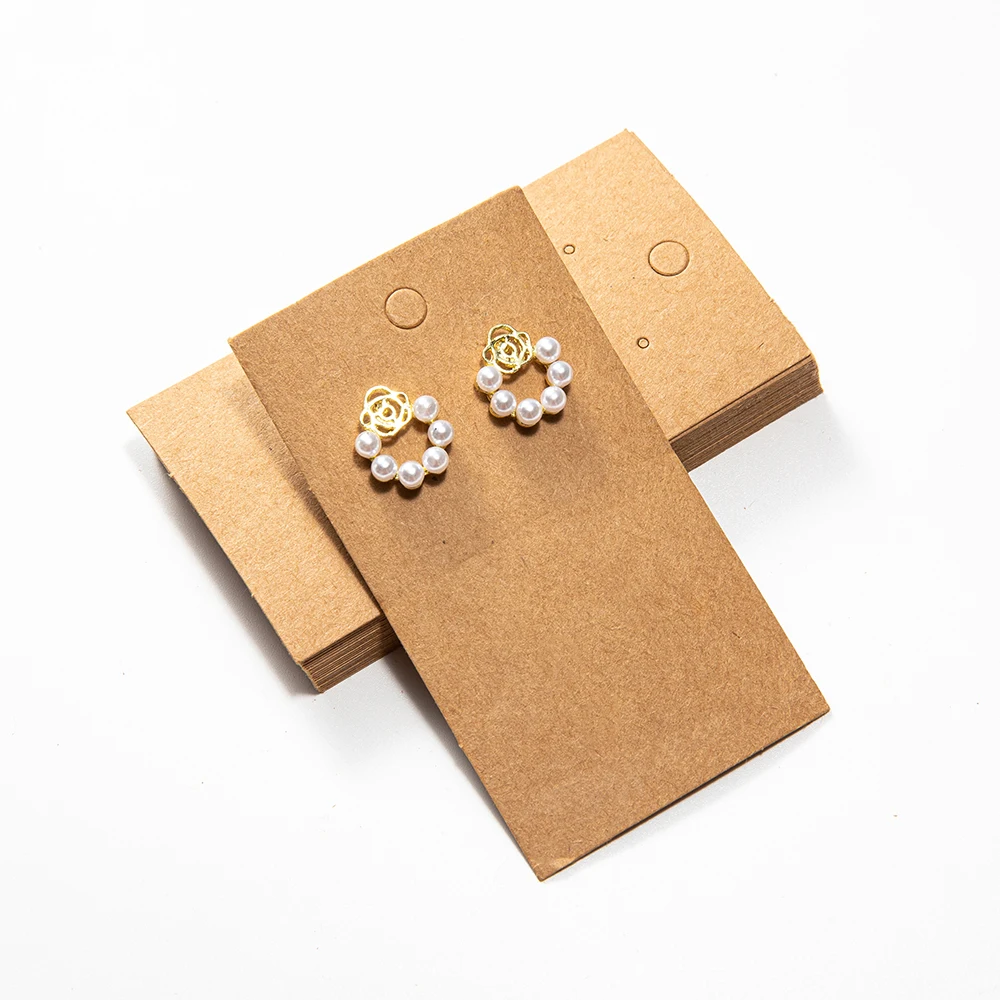 

50pcs 5X9cm Paperboard Blank Display Card Stand Earrings Organizer Jewelry For DIY Ear Studs Packaging Material Small Businesses