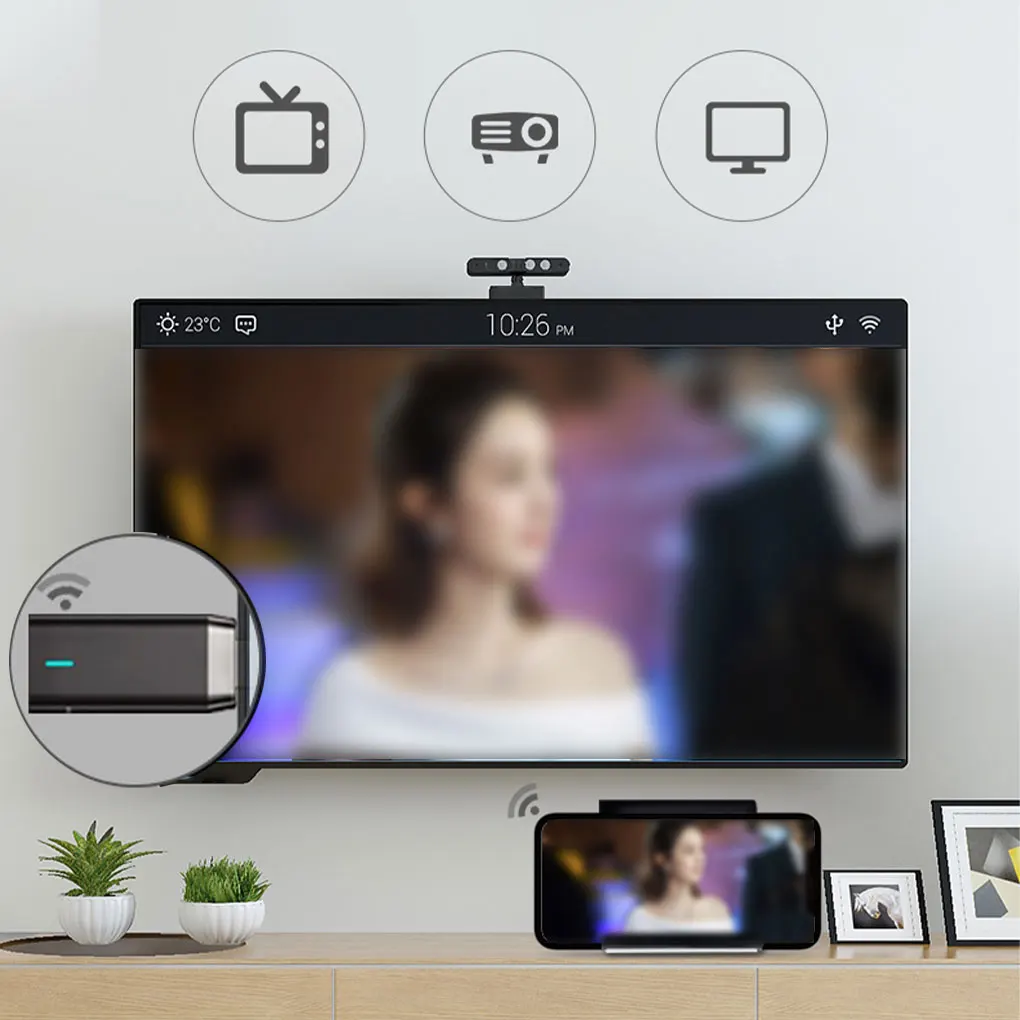 

1080P 2,4G смартфон с двухдиапазонным WiFi-дисплеем, поддержкой HDMI