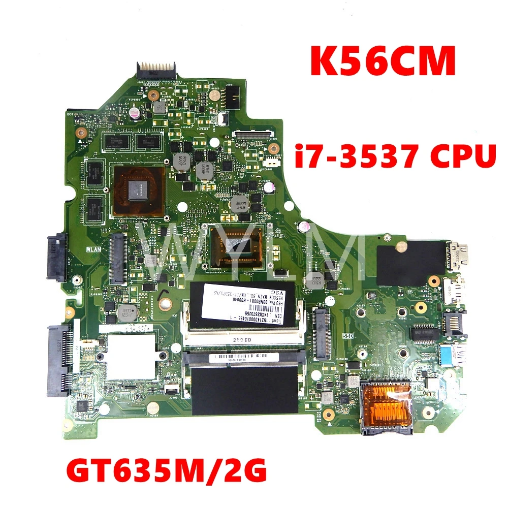 

K56CM i7-3537 CPU GT635M/2G Mainboard For ASUS S56C S56CM S550C S550CM K56CB A56C K56C K56CM Laptop Motherboard 100% Tested