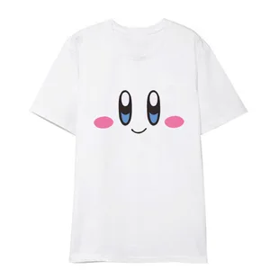 Kawaii Anime Peripheral T-Shirt Kirby Pink Cartoon Cute Japanese Short-Sleeved T-Shirt Loose Men's Women's Half-Sleeved Top Gift