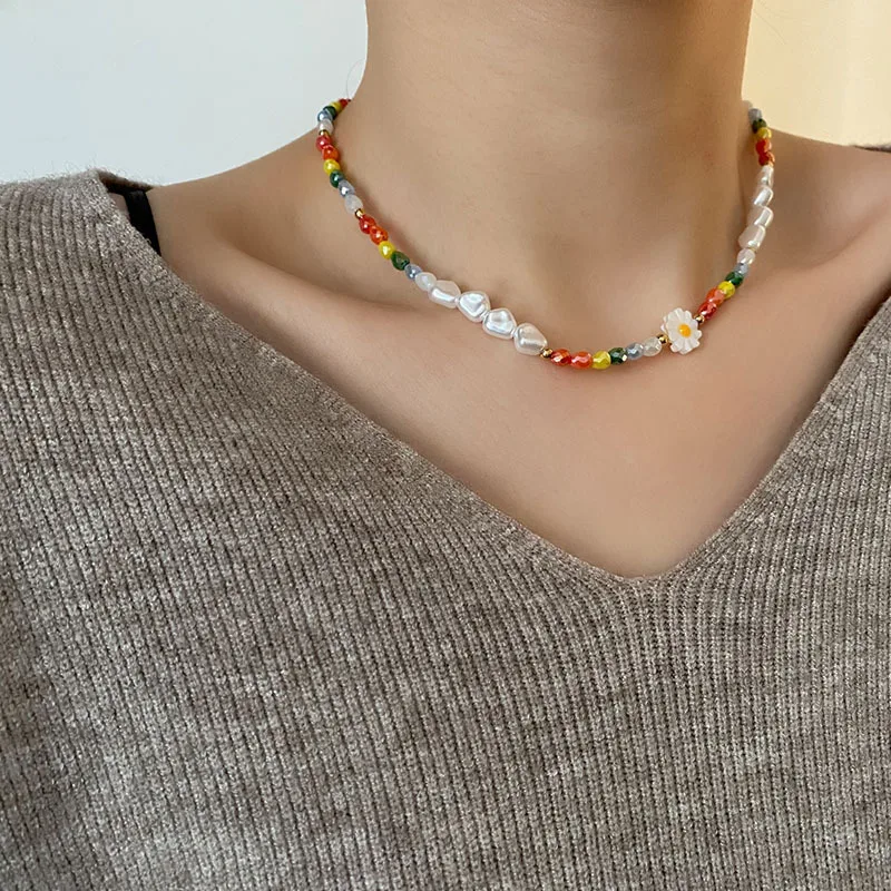 Ожерелье-чокер с искусственным жемчугом в стиле барокко