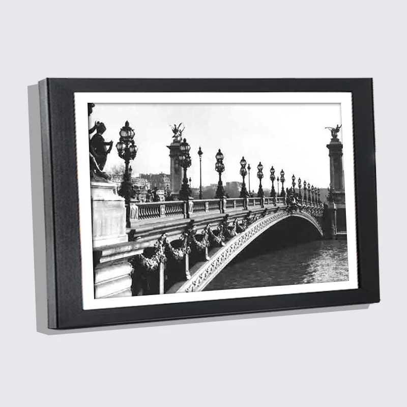 

Nordic Bridge Canvas Painting Photo Frames 5" 7" 8" Black Picture Frame Modern Art Luxury Photo Wall Home Decor Wooden Frame