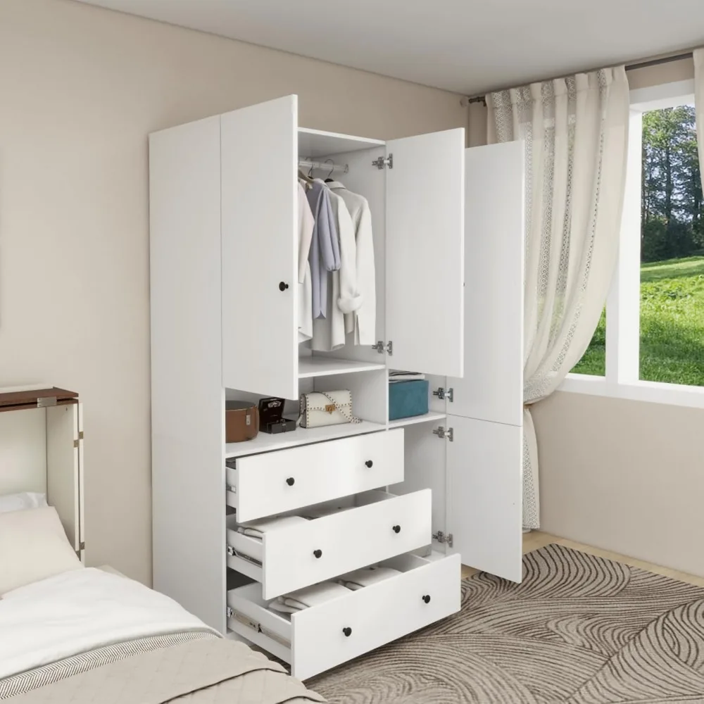 74 &quotH 3 двери ящика белый деревянный шкаф современный отдельно стоящий