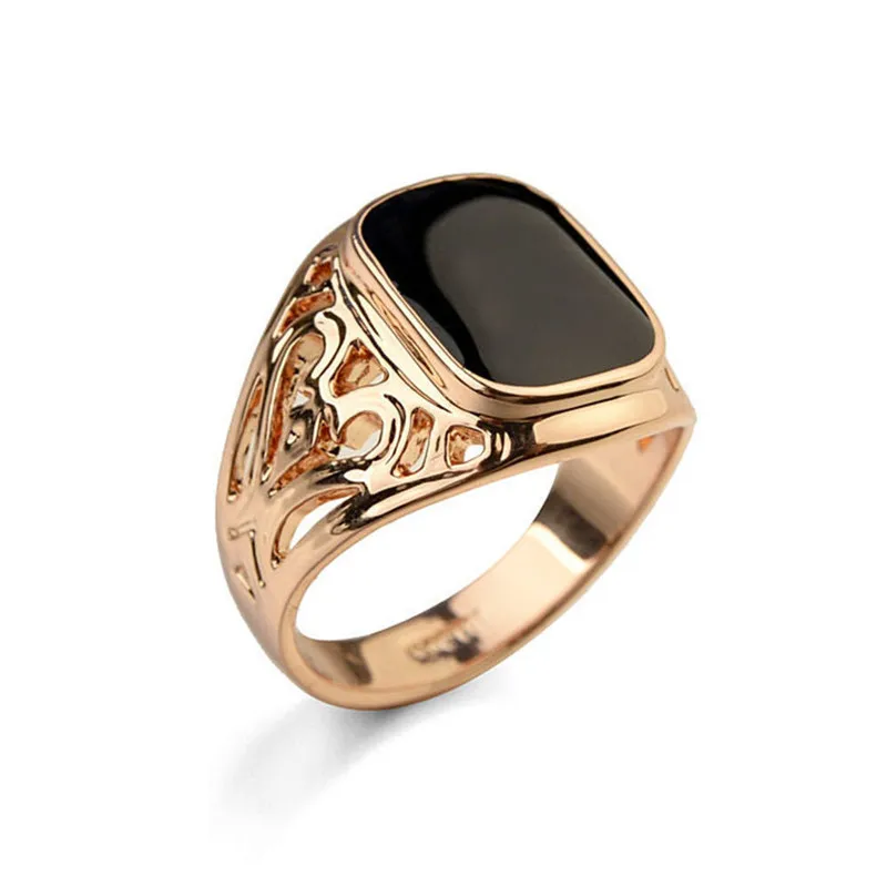 

Popular 3 Colors Hollow Carved Crystal Rings For Men Engagement Wedding Party Jewelry Male Ring Accessories Size 6-10