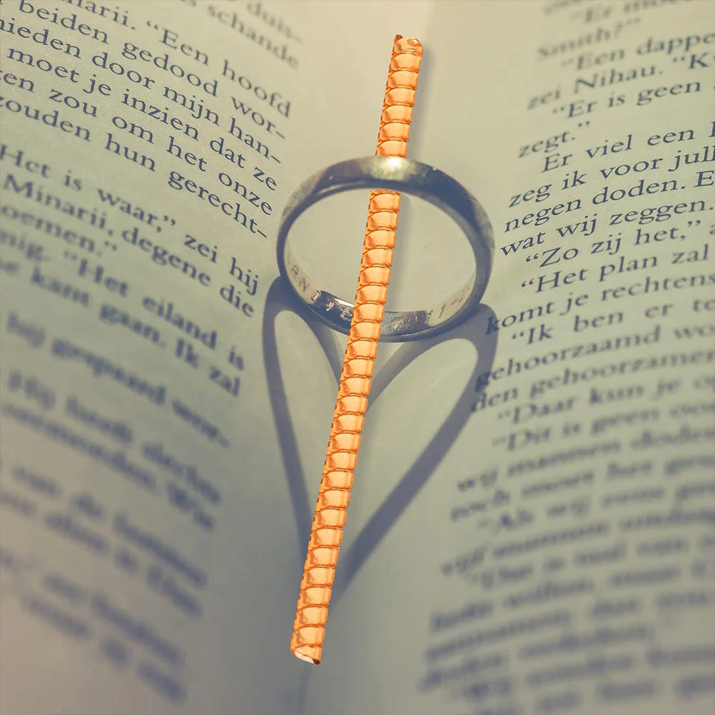 8 Pcs Telephone Line Plastic Spring Adjuster Rings Woman Jewelry Guard Golden Loose Sizer Resizing Tool Tightener Invisible