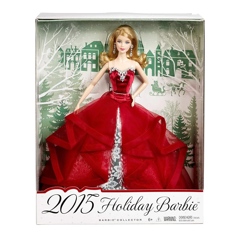 100% Оригинальные праздничные куклы Mattel Barbie 2015 для девочек оригинальный бренд