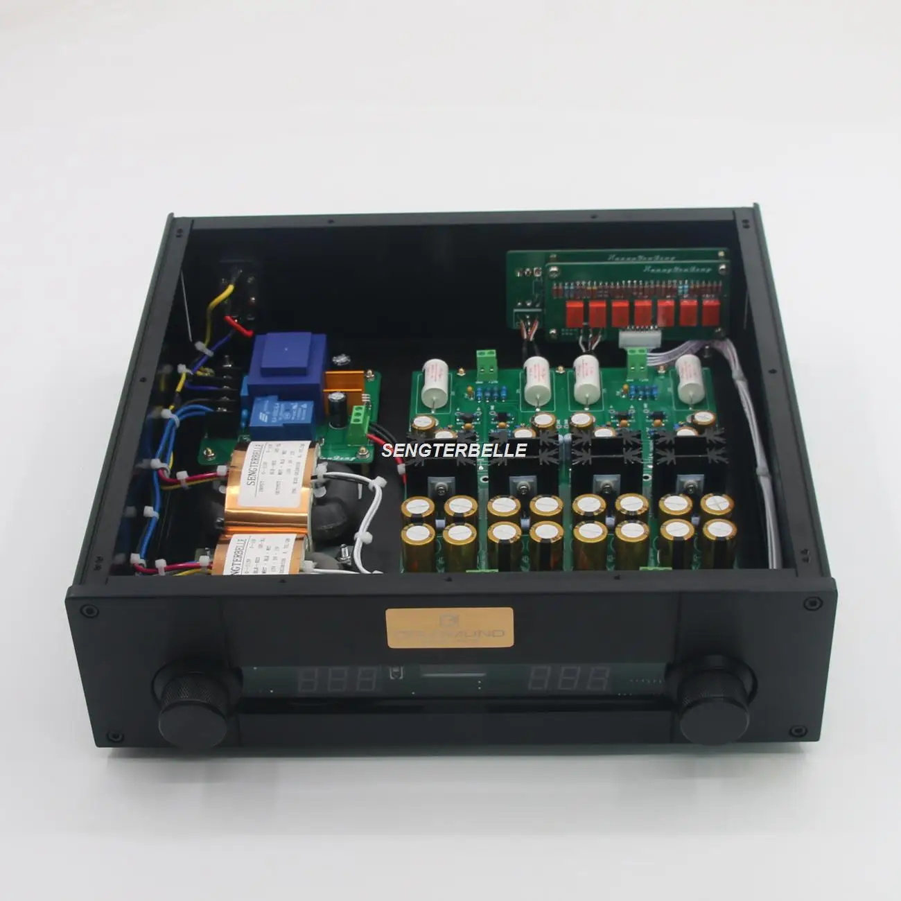 

HiF Finished Remote JC-2 Stereo Preamplifier Relay Volume Control Preamp Base On Mark JC-2 Circuit