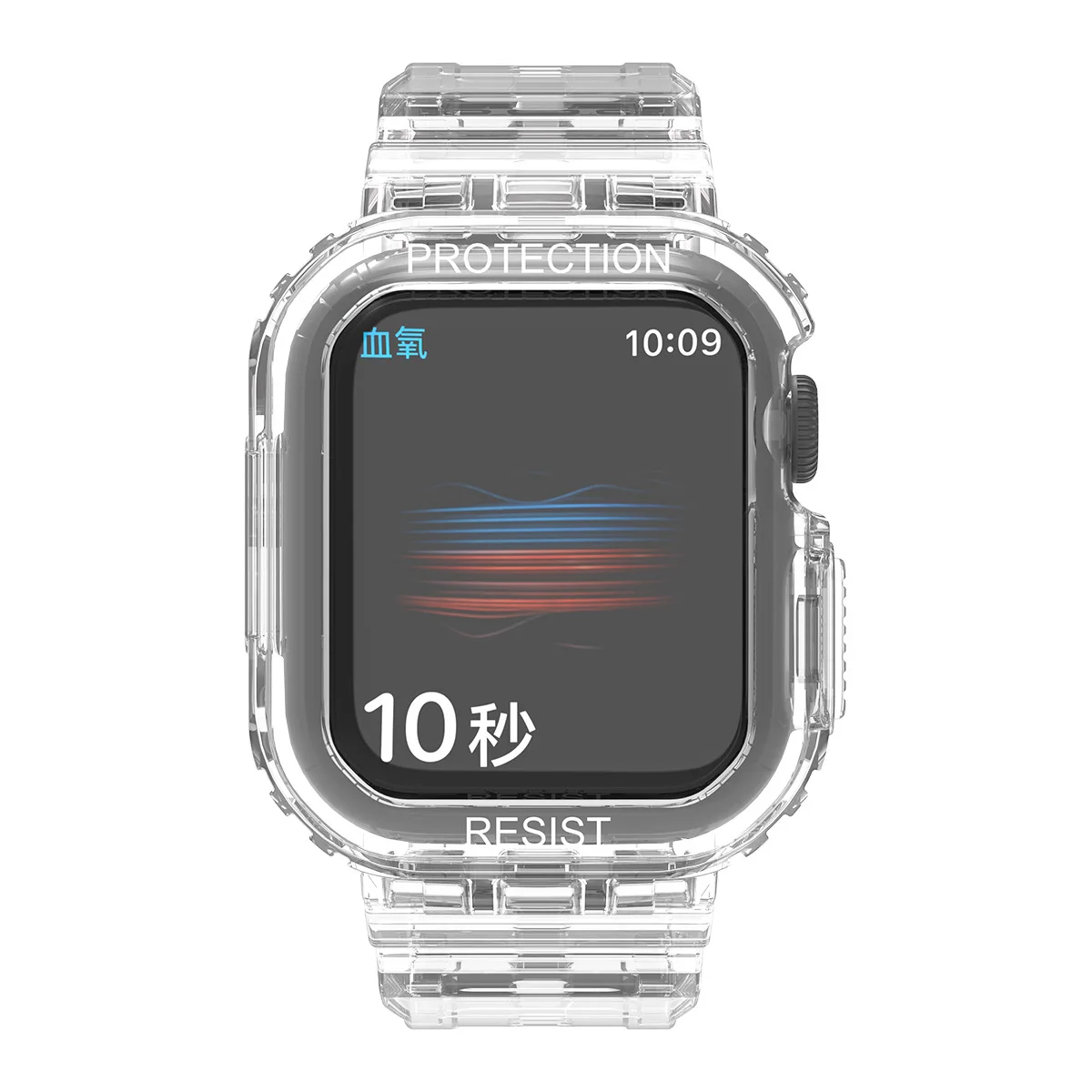 Ремешок спортивный прозрачный для Apple Watch 7 6 SE 5 4 3 2 силиконовый браслет iwatch 40 мм 44 42