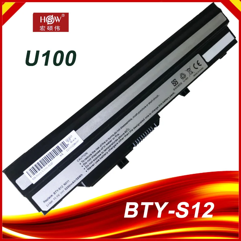 Battery For MSI BTY-S11 BTY-S12 Wind U100 L1300 L1350 L1350D U100X U100W U135DX U210 U270 U90X Wind12 U200 U210 U230 Black