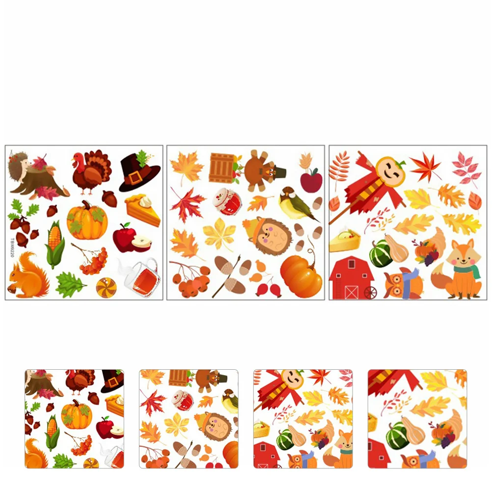 

1 Sheet Thanksgiving Sticker Nice Fine DIY Chic Sticker Glass Decal Wall Sticker