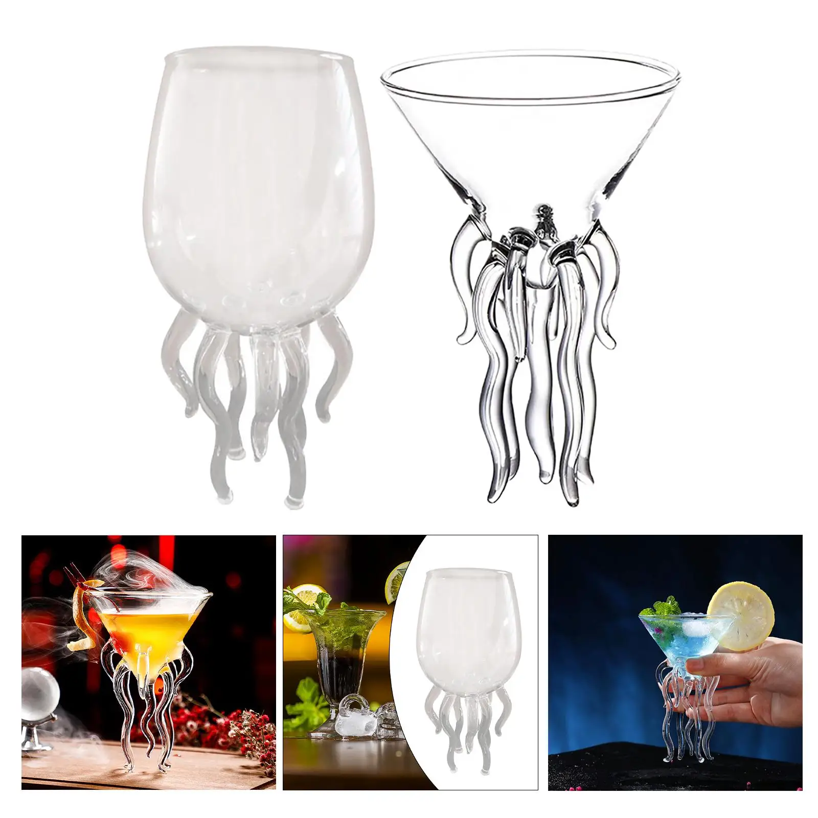 Creative Glass Champagne Goblet Martini Glasses for KTV Bar Club Drinking |