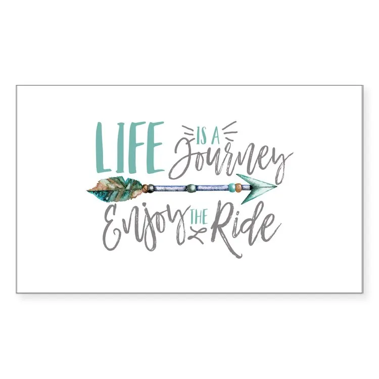 

Богемная типография Life Is A journey, наклейка, прямоугольник для ноутбука, декор для спальни, автомобиля, милый мультяшный художественный чемодан