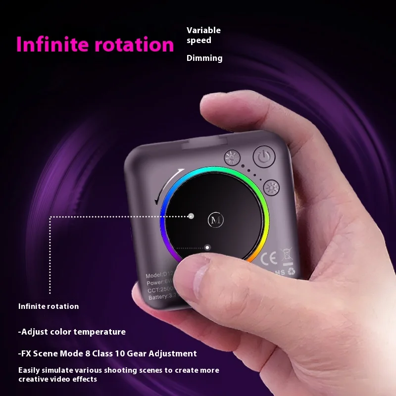 Tokqi D12 Портативное Карманное Фотоустройство RGB Полноцветное Косметическое Прямая