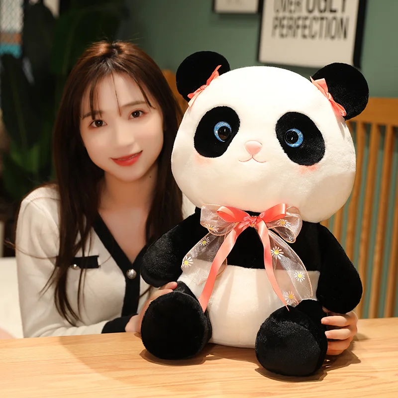 

25-48cm New China Panda Plush Toys Lovers Bear Doll Pillow Cushion Birthday Gift Valentine Brinquedos Soft Animals Baby Kid