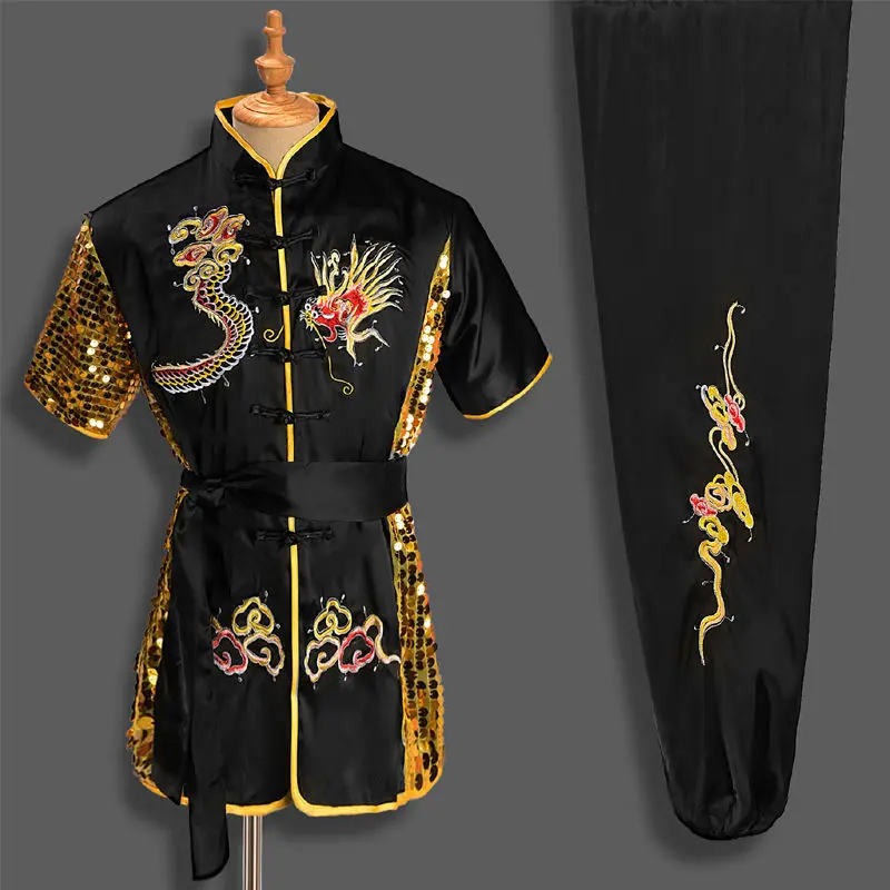 Фото Мужская и женская Китайская традиционная форма Dragon Wushu, комплект одежды кунг-фу, униформа для боевых искусств, Тай Чи, одежда, Taoist, Shaolin №2