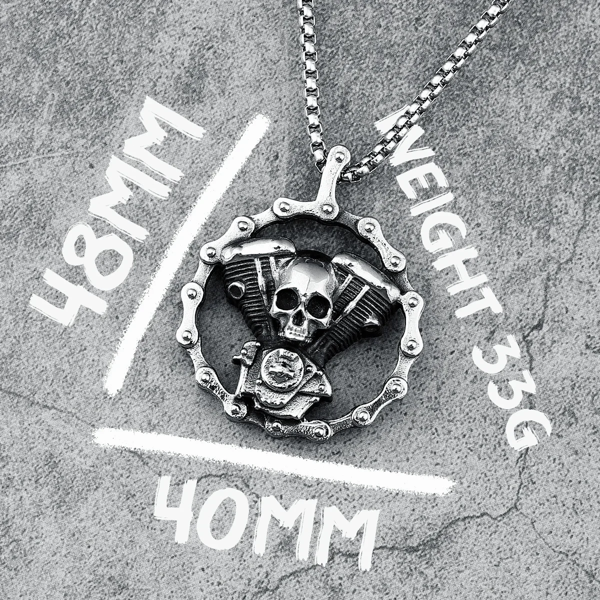 Мужская подвеска-скелет в стиле ретро из нержавеющей стали 316L