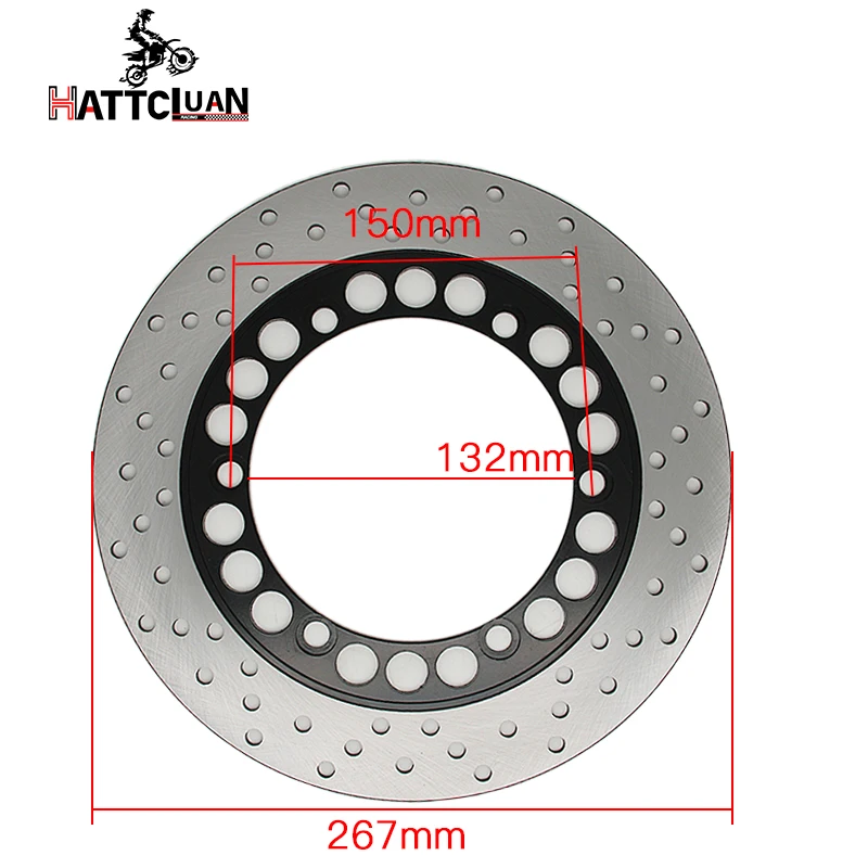 

Ротор заднего тормозного диска HATTCLUAN 267 мм для Yamaha RZ 250 RD 350 XP500 T-Max 500 XJ 600 FZ FZR 750 XJ 900 S Diversion FZR FZS 1000