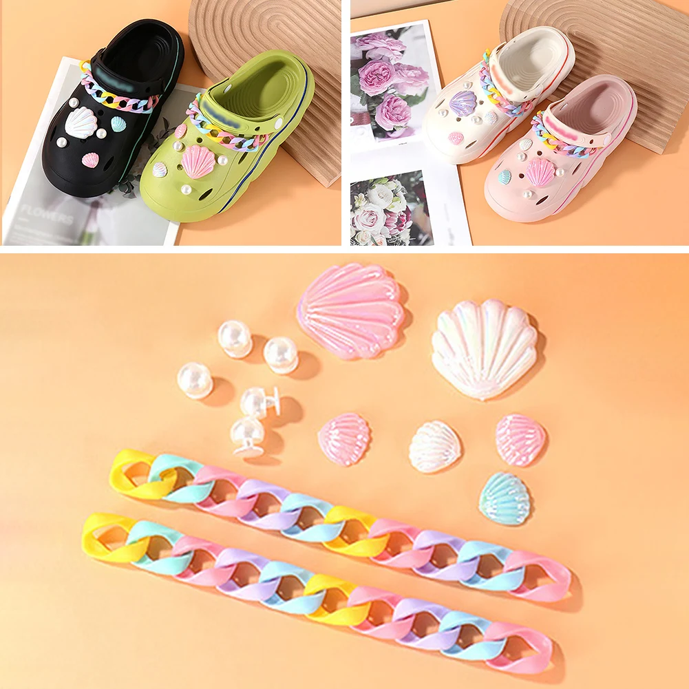 

DIY Shell Shoe Buckles Shoe Decoration Shoelace Accessories Shoe Charm Shoelace Buckle Shell Buckle Chain Shoe Charms Acrylic