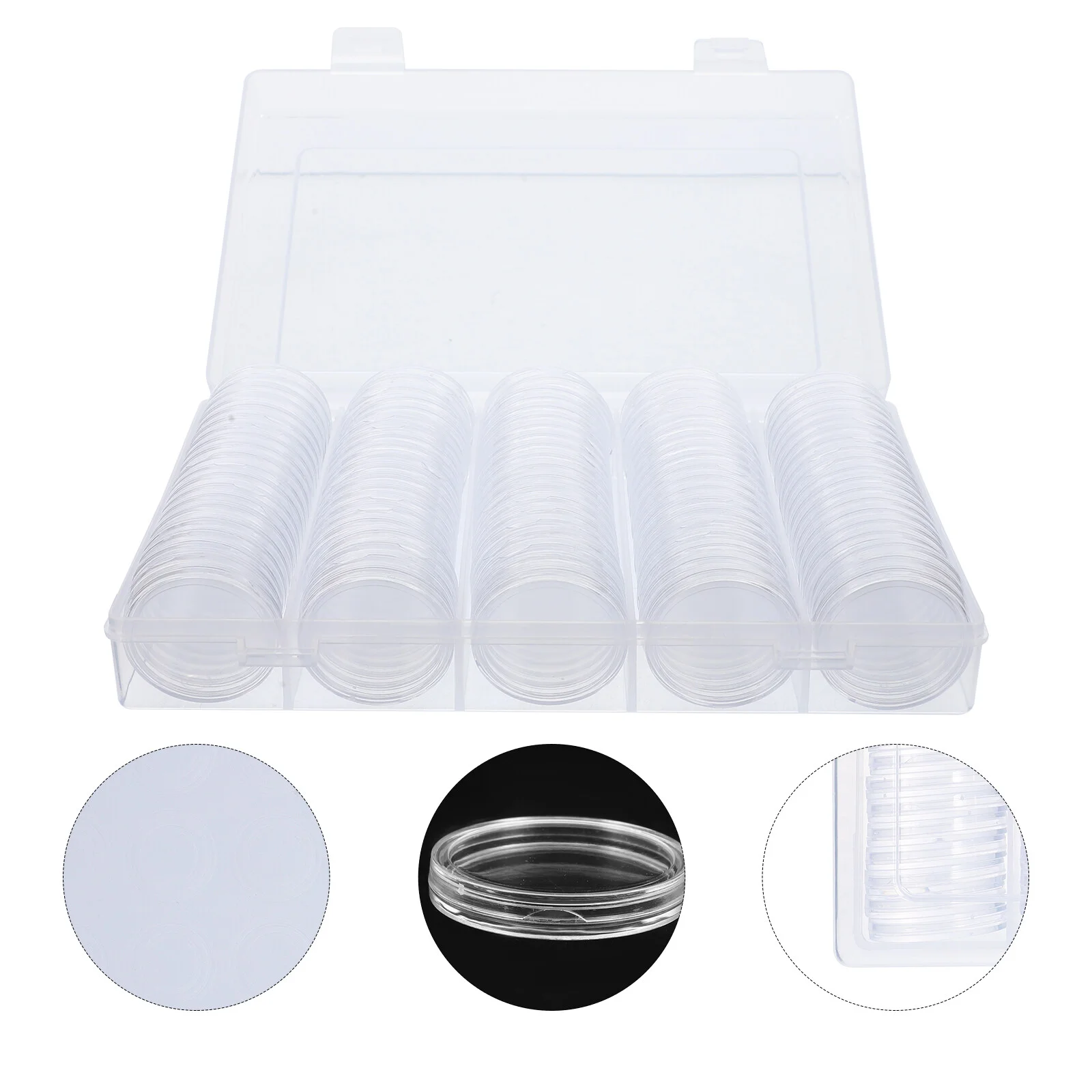 

Plastic Coins Container Case Holder Commemorative Single Collecting Clear Storage Accessory Holders Collectors