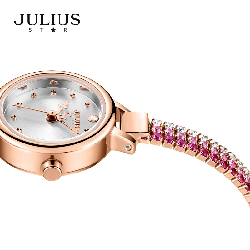 Julius watch Women's Top Quality Brass Superb Bracelet Clock Full Colorful Diamond Dress Wach 30M Wtaerproof Gift Watch For Lady enlarge
