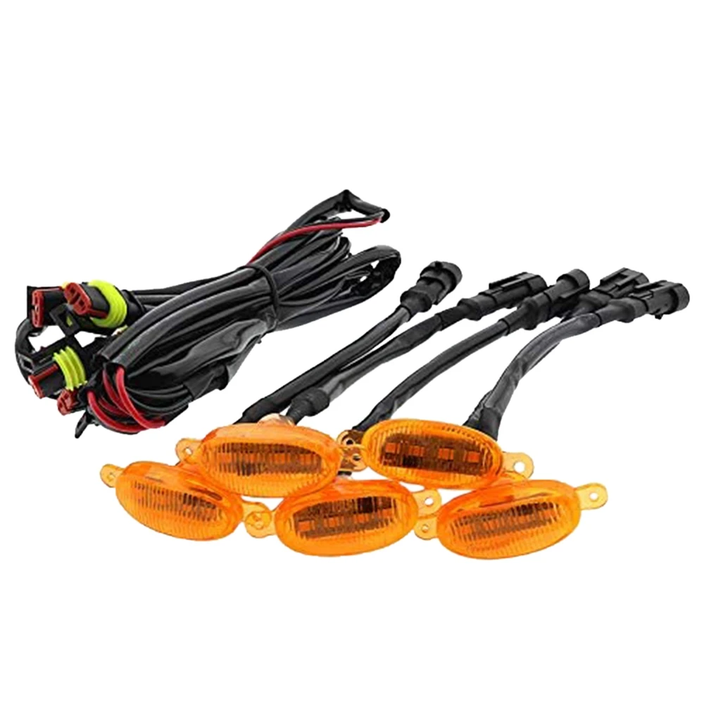 

Светодиодная подсветильник ка для переднего бампера автомобиля, 5 шт., передняя решетка DRL, дневные ходосветильник для внедорожника Ford F-150 ...