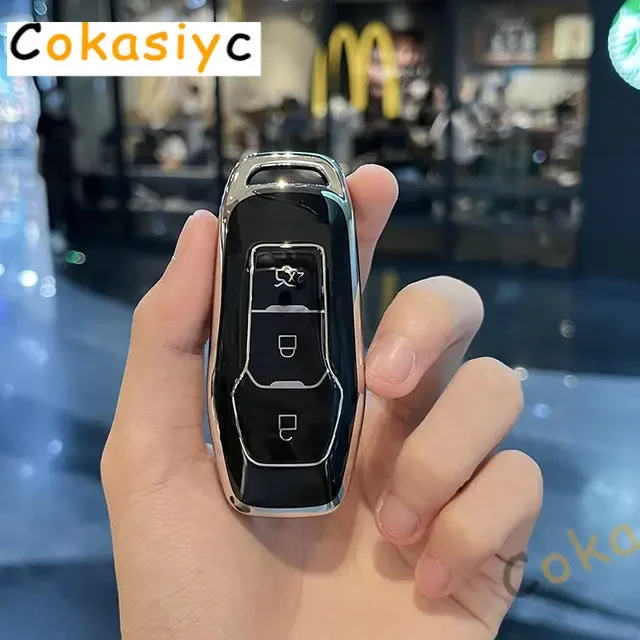 

Для Ford Focus 3 4 ST Mondeo 5 MK5 Mustang F-150 Explorer Edge Fiesta Kuga MK3 4 Чехол для смарт-ключа автомобиля Держатель для сумки Брелок из ТПУ Брелок