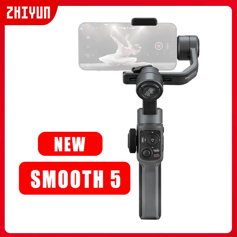 ZHIYUN Smooth 5 Gimbal Phone Ручной стабилизатор 3-осевой портативный смартфон для iPhone