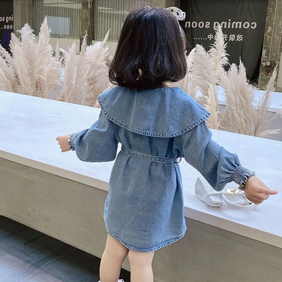 Girls' Long Denim Shirt 2022 Spring New 