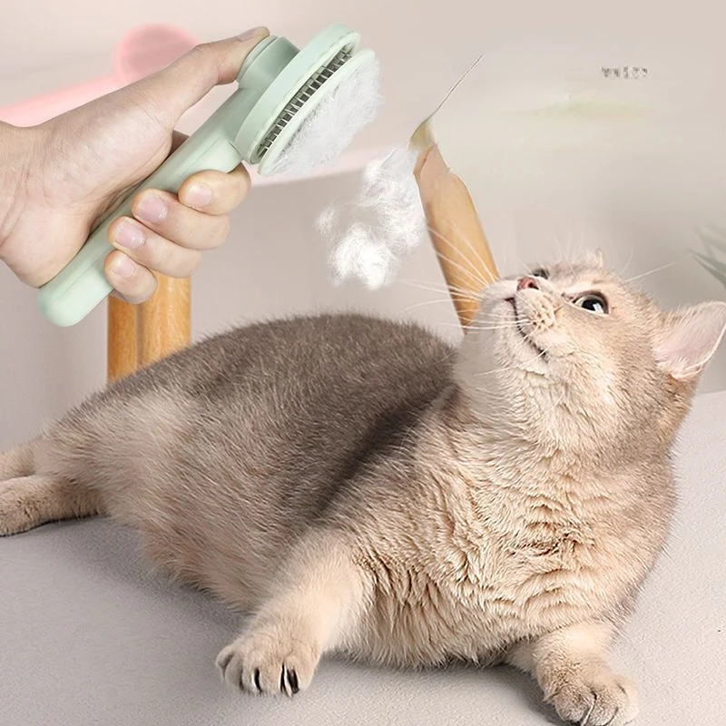 

Cat Brush Pet Comb Self Cleaning Slicker Brush Remove Hair Grooming Brush Pet Dematting Comb Beauty Slicker Dog Comb Cepillo