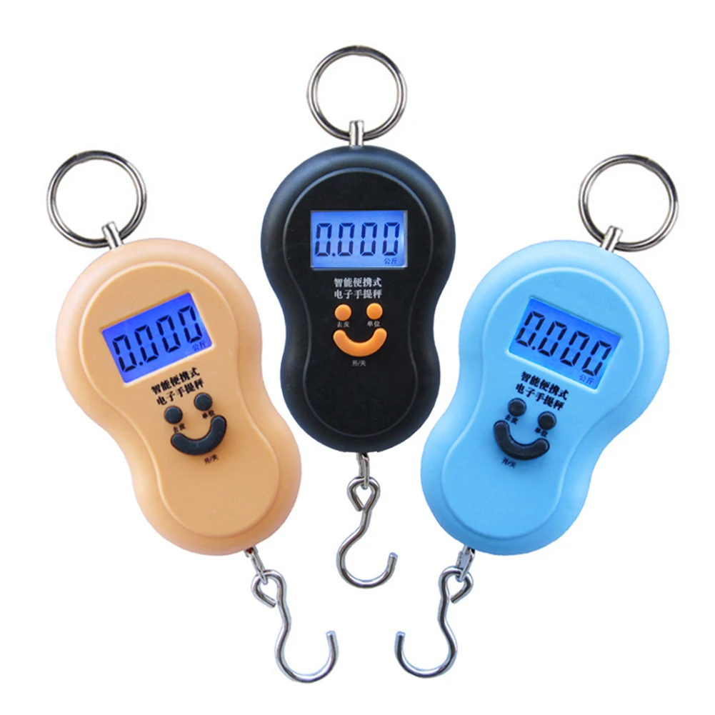 

50kg Portable Mini Digital Display Electronic Scales with Backlight Household Luggage Weighting Hanging Scale for Fishing