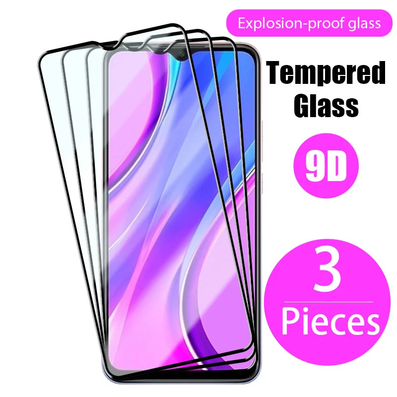 

3PC Premium Full Coverage Glass For Rdemi Note 10 9 8 7 9S 9T 10S 9 Pro 10 Pro Screen Protector Glass For Redmi 9 9A 9C 9T 8 8A