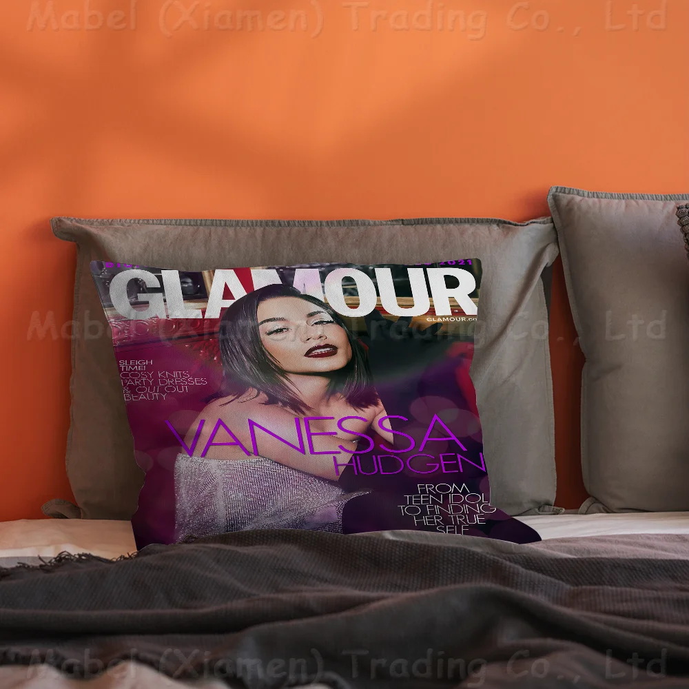 V-Vanessa H-Hudgens Decorative Room Aesthetics Pillow Case Home Decor Bedroom Sofa Bed Couch Cover 45x45