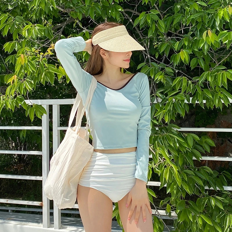 Новые спортивные бикини с длинными рукавами купальник из двух предметов женские