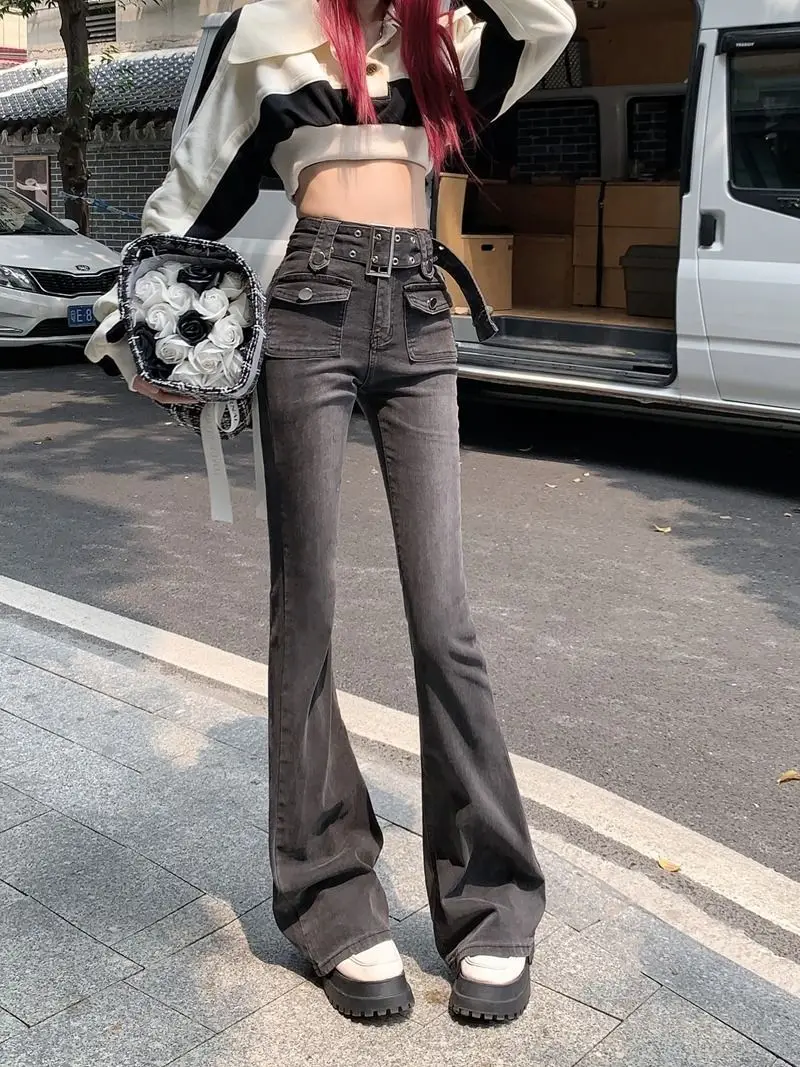 Oversized Spicy Girls High Waist Skinny Jeans Women's Spring and Autumn New Black Fleece Covering Slim Pants Micro