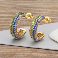 nidin light luxury fashion geometric rhinestone earrings womens charm jewelry shiny aaa zircon party classic accessories
