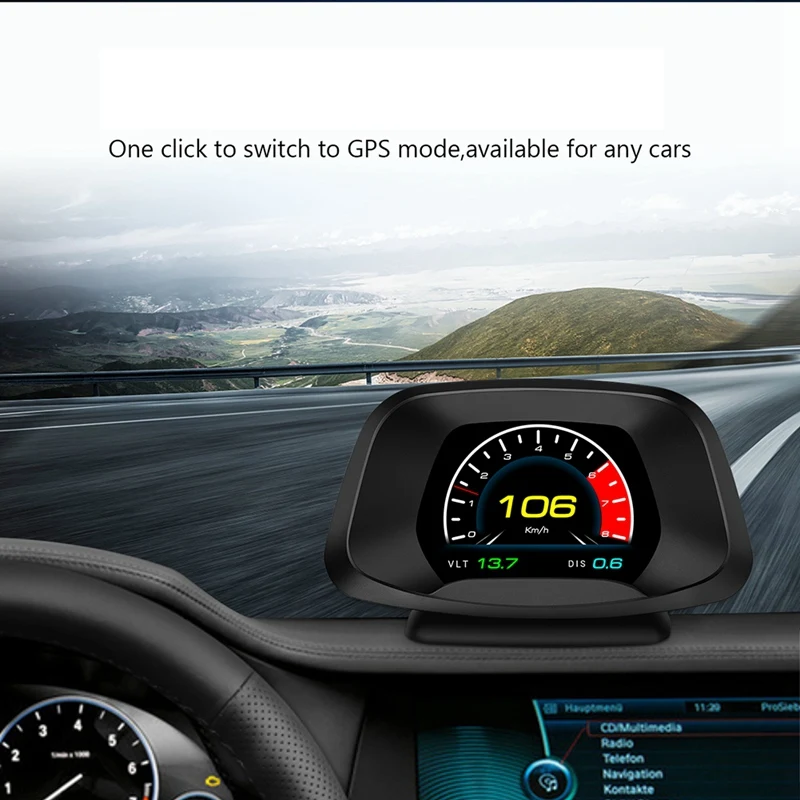 P19 HUD OBD2 GPS Head Up Display Умный датчик автомобильного спидометра Охранная сигнализация