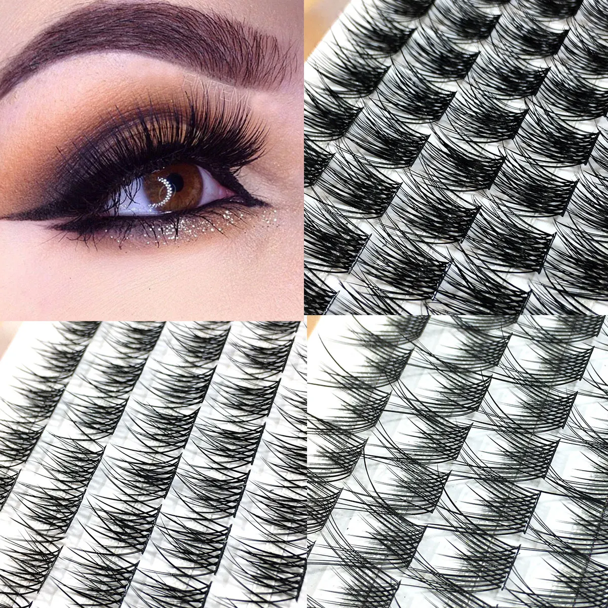 

DIY Cluster Eyelash Faux Mink Eye Lashes Individual Curl Eyelashes Extension Volume Russian 3D Cilios Makeup Tool